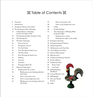 Portuguese Style of Knitting - Table of Contents